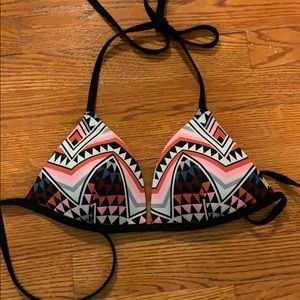 PINK tribal triangle bikini top